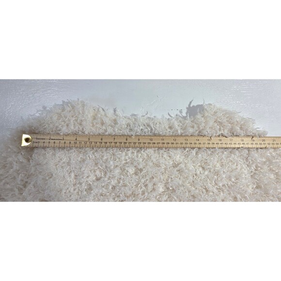 Forever 21 Cropped Fluffy Shag Style Cream Sweater Pullover Women's Size L - Picture 15 of 15